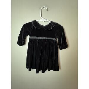 Ralph Lauren Baby Girl Black Velvet Dress 6 Months